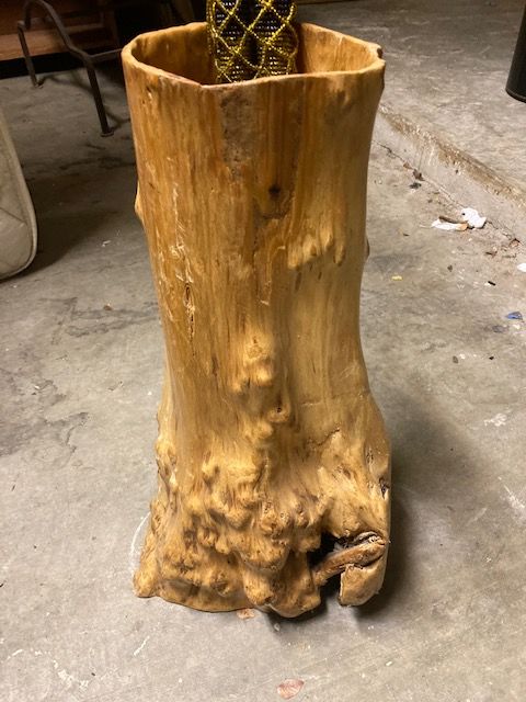 burl wood umbrella stand