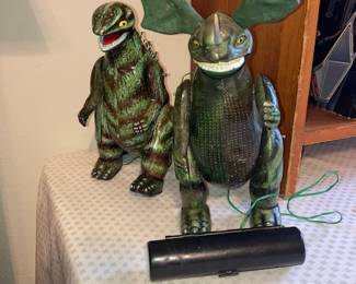 Battery Op Godzilla and Baragon circa 1960's