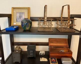 collectibles including ca 1940 Coke carriers (6 oz bottles and from Oklahoma)