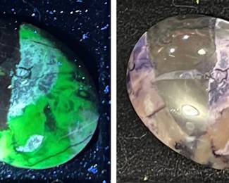 UV Reactive Minerals Purple Stone Glowing Green Under Black Light