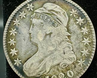 1820 50C Lg Date No Knob Capped Bust Half Dollar