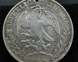 Mexico 1845 Zs OM 8 Reales Silver Coin