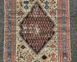 Antique Agrarian Pictorial Rug