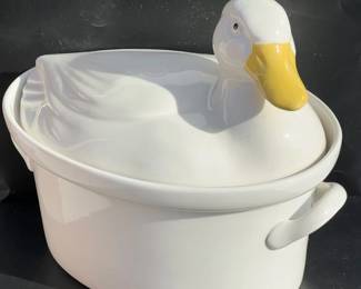 White Duck Covered Casserole By Hall