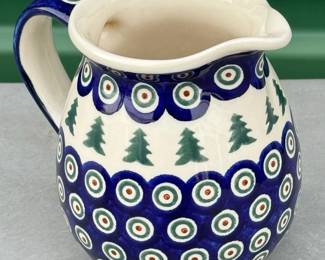 Polish Pottery Holiday Pitcher
