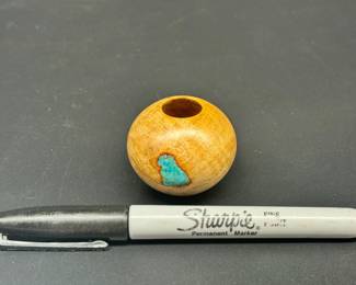 Chatoyant Fiddleback Maple Vase W Crushed Turquoise Inlays