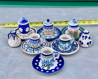 Mixed Mini Polish Pottery Dishes Vessels