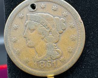 1851 US Large 1 Cent Coin