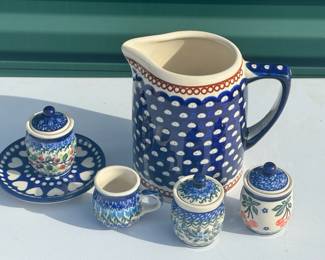 Handmade Polish Pottery Lot