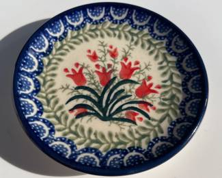 Polish Pottery Small HandPainted Floral Dish