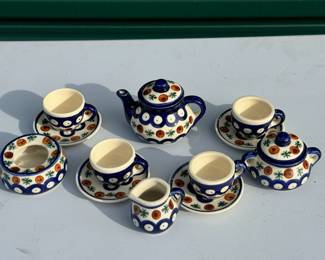 Mini Polish Pottery Tea Set