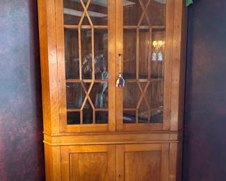 Davis Cabinet cherry corner cabinet 7’ 5” tall
