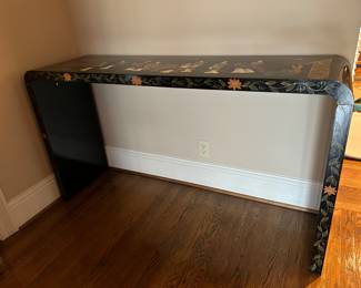 Black lacquer console table