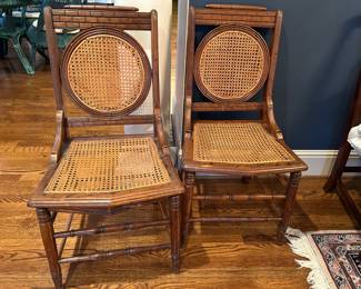 Pair of cane chairs