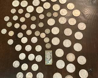 Assortment of coins. 