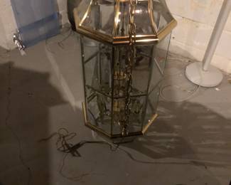 Center Hall light fixture, all brass, approximately 3' tall