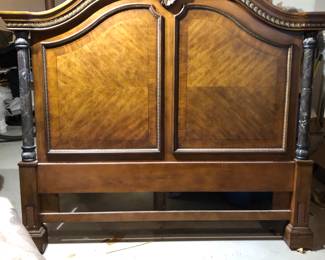 King wood bedroom set.  Has matching tall dresser with six drawers high.  Will sell together or separately.