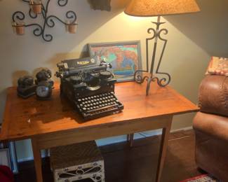 Royal typewriter and antique table 
