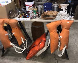 Life preservers, a baseball mitt and other assorted finds. 