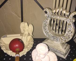 Cast a calming look with a harp, angel and cherub. The maraca is there to stir up some fun. 