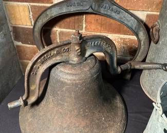 Antique HEAVY cast iron bell - CS Bell & Co Hillsboro, Ohio