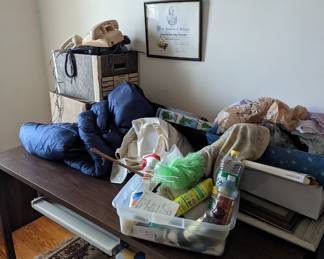 Desk and Random items