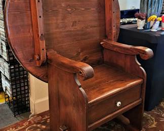 Vintage wood folding table and chair