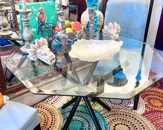 Glass top octagonal table
