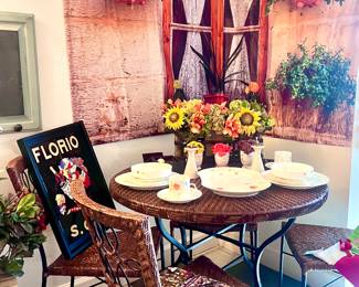 Cute basket weaved table set