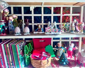 Christmas books and decor