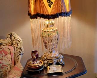 Capodimonte lamp & side table