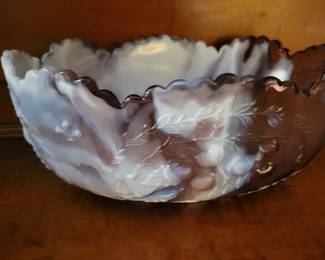 Large slag glass bowl