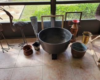 Iron cauldrons & yard birds