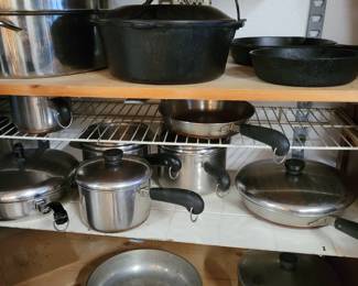 Cast iron & Revere Ware cookware