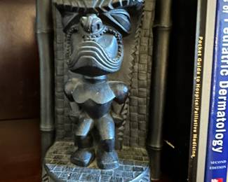 Carved Hawaiian God Bookends