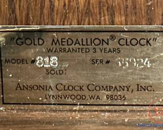 ANSONIA Gold Medallion Pendulum Wall Clock Model 818