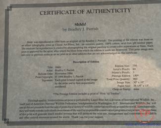 Signed Limited Edition Lithograph “Shhh!” by BRADLEY PARRISH