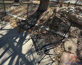 Outdoor Wrought Iron Springer Chairs