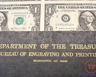 Uncut Sheet of Treasury $1 Bills