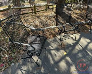 Outdoor Wrought Iron Springer Chairs