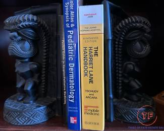 Carved Hawaiian God Bookends