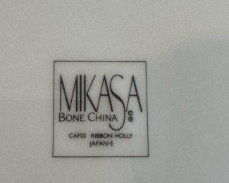 LARGE Collection of MIKASA Ribbon Holly Bone China