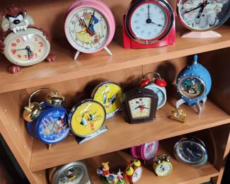 Over 500 clocks...on Walls, Cabinets, Tables...etc. From the fabulous to the ridiculous. 