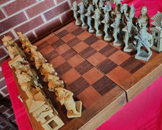 A fantastic Vintage Chest Game in most wonderful Wood and Brass Detailed Box. 