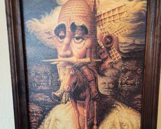 Framed Print - Surrealism Modern Art  by Salvador Dali - Don Quixote. 