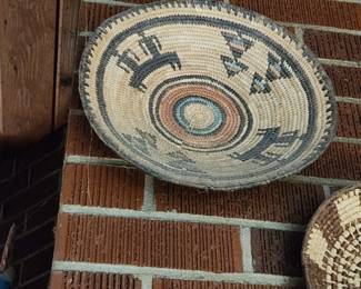 Vintage African Hausa Tribe Woven Tray Basket