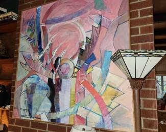 Lots and lots of Original Art - This is a fantastic vintage abstract painting by artist Robert Alston. He was an art teacher for years at Southern Oregon University and this piece appears to be from the late 60s to early 70s.  Abstract Expressionist.