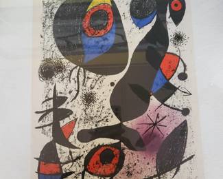 Pencil signed Lithograph on Wove Paper - 14'' x 10'' approx. ''A L'encre'  - 1972 - Jean Miro.  Authentication. 