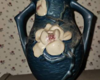 Vintage Roseville Pottery - Blue Magnolia Vase 
