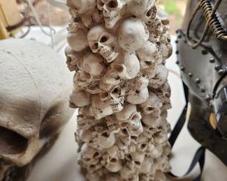 Skull Pile Pillar Incense Stick Burner